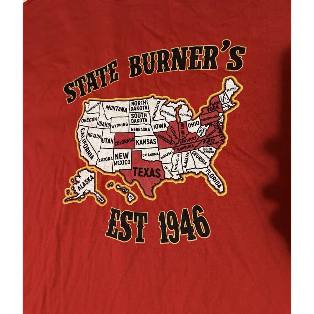 Louisville State Burners Motorcycle Club MC Graphic T Shirt Size 4XL XXXL Red